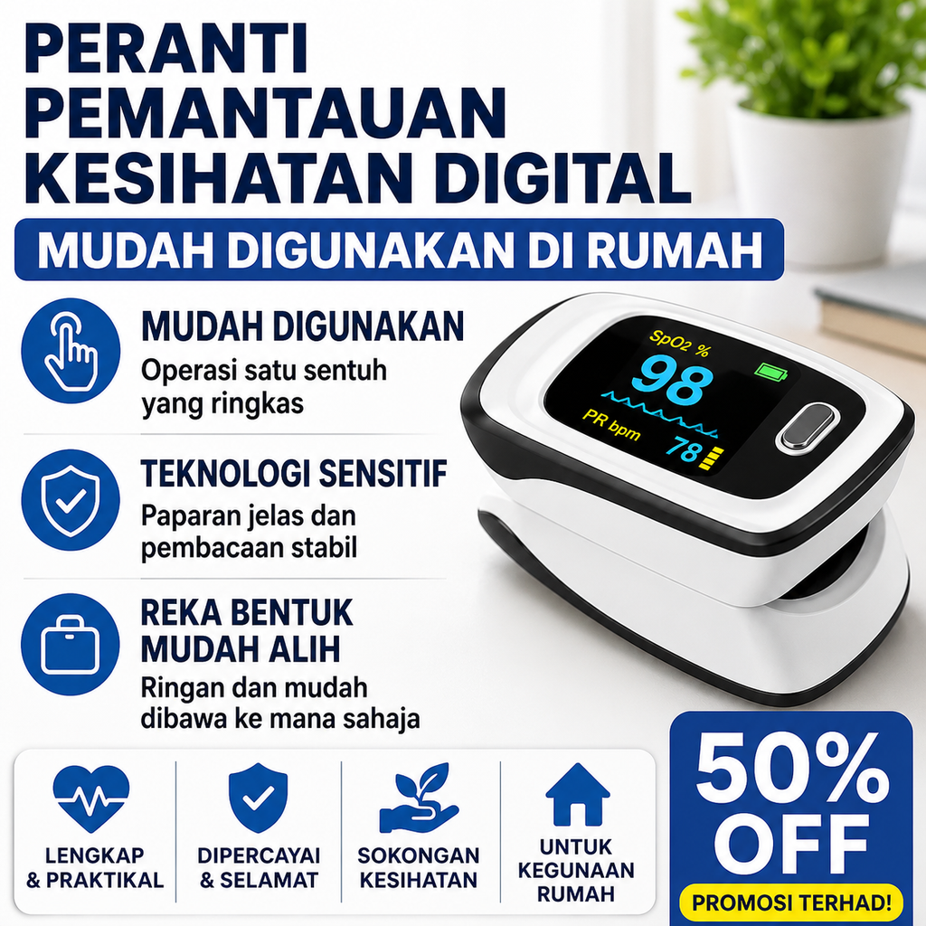 【12 dalam 1】Peranti Pemantauan Kesihatan Digital Mudah Alih
