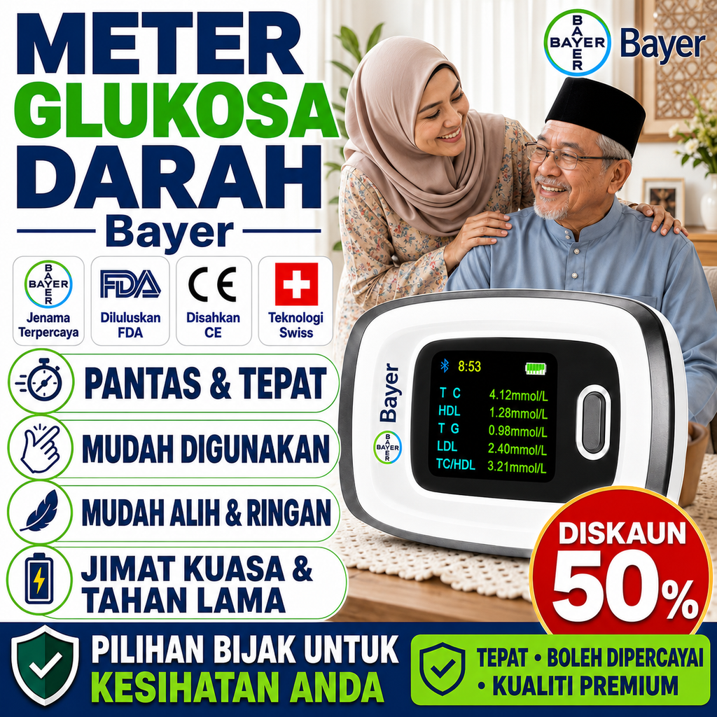 【12 dalam 1】Meter glukosa darah pintar bukan invasif terkini daripada Bayer