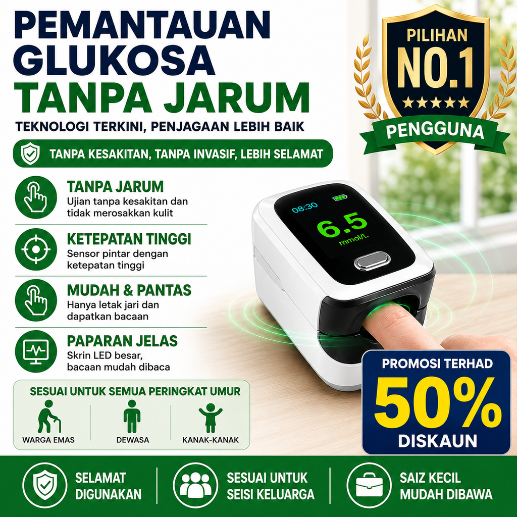 【12 dalam 1】Peranti Pemantauan Kesihatan Digital Mudah Alih